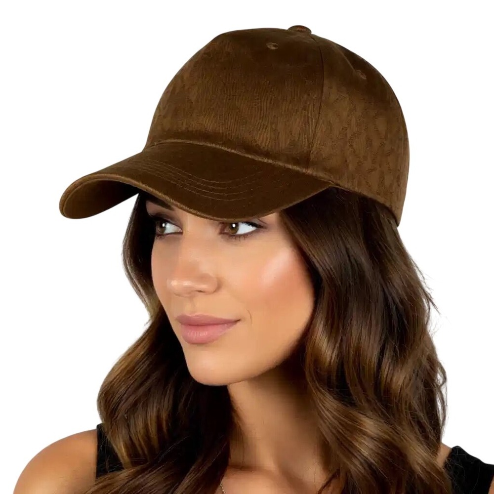 Michael Kors Luggage Monogram Jacquard Baseball Cap Hat‎ OS NWT